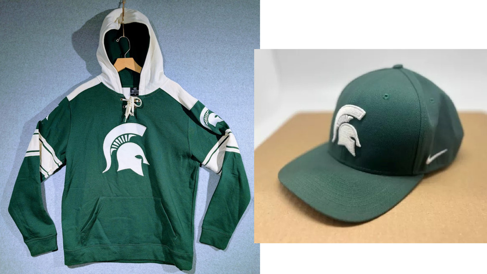 Michigan State Spartans Mens Medium Colosseum Lace-Up Hoodie & Nike Spartans Hat